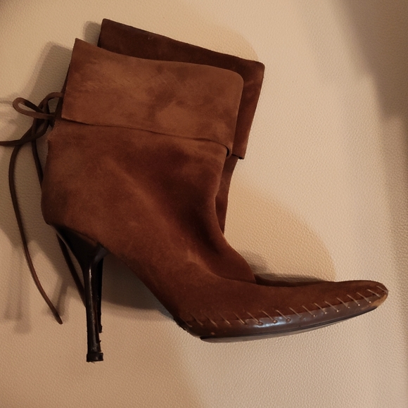 Gucci Suede Saddle Brown Boots Size 8.5 - Picture 1 of 5